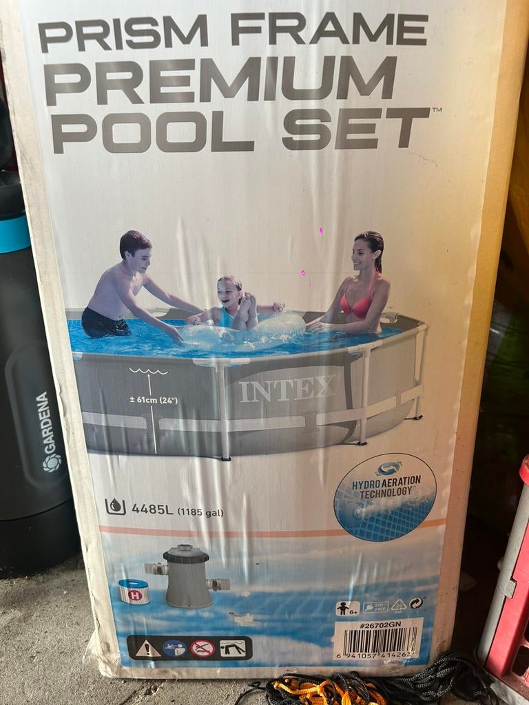 Intex zwembad met pomp , darmen , dubbele ladder, Tuin en Terras, Zwembaden, Ophalen, Gebruikt, Minder dan 80 cm, Rond