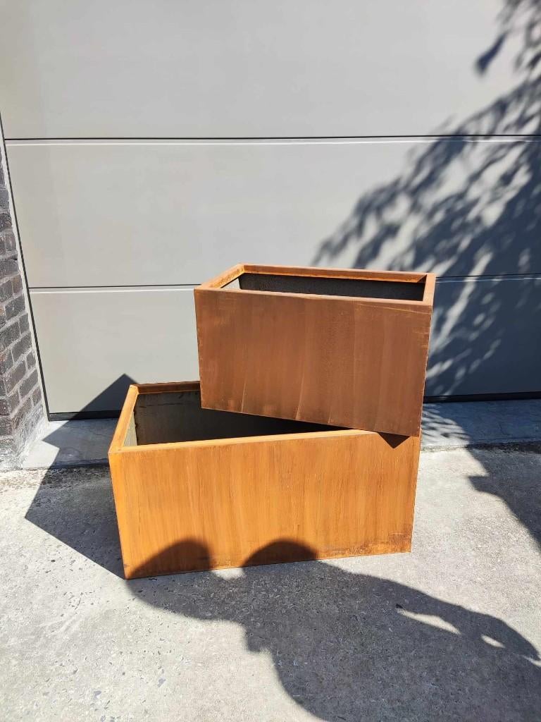 Bac à fleurs en acier Corten 60 x 35 x 35, Jardin & Terrasse, Bacs à fleurs & Jardinières, Neuf, Enlèvement ou Envoi, 30 à 60 cm