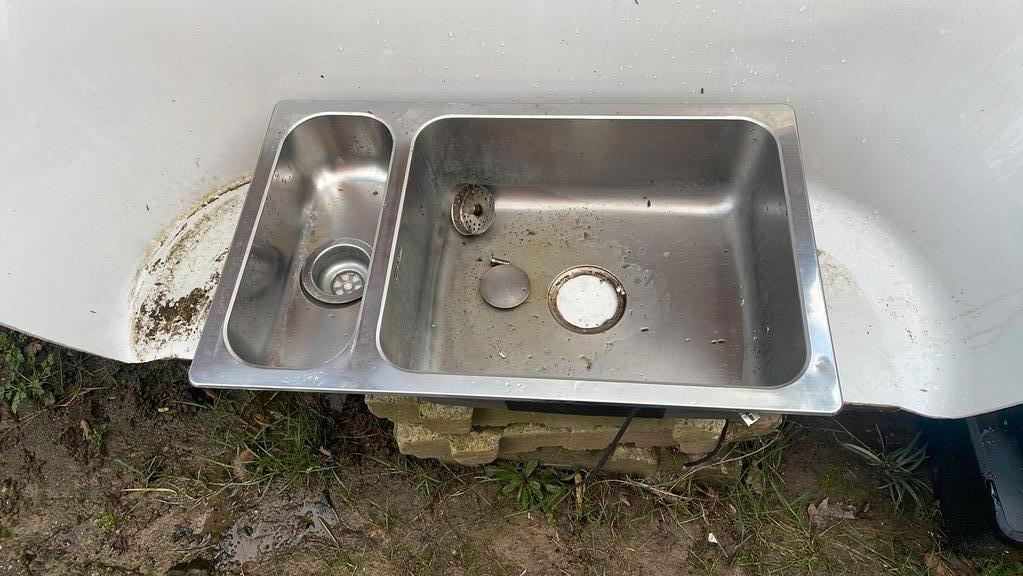 Evier inox 2 bacs, 25 à 50 cm, Autres couleurs, Moins de 100 cm, Enlèvement