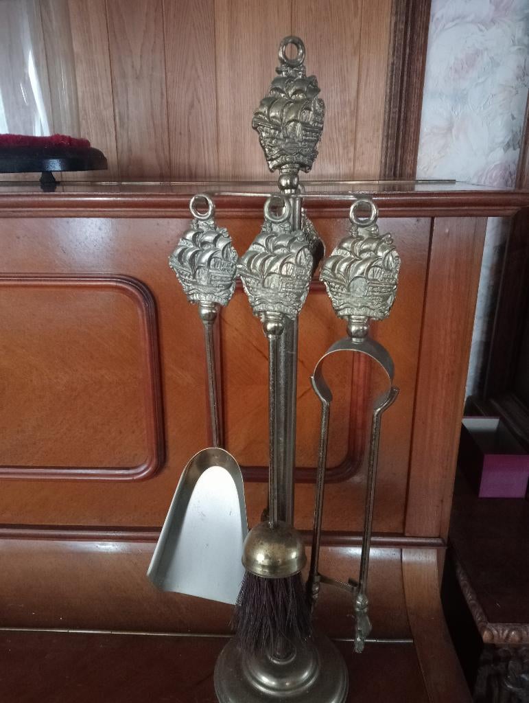 Vintage Engelse haardset boten, Huis en Inrichting, Haarden, Ophalen, Zo goed als nieuw, Vrijstaande haard, Houthaard