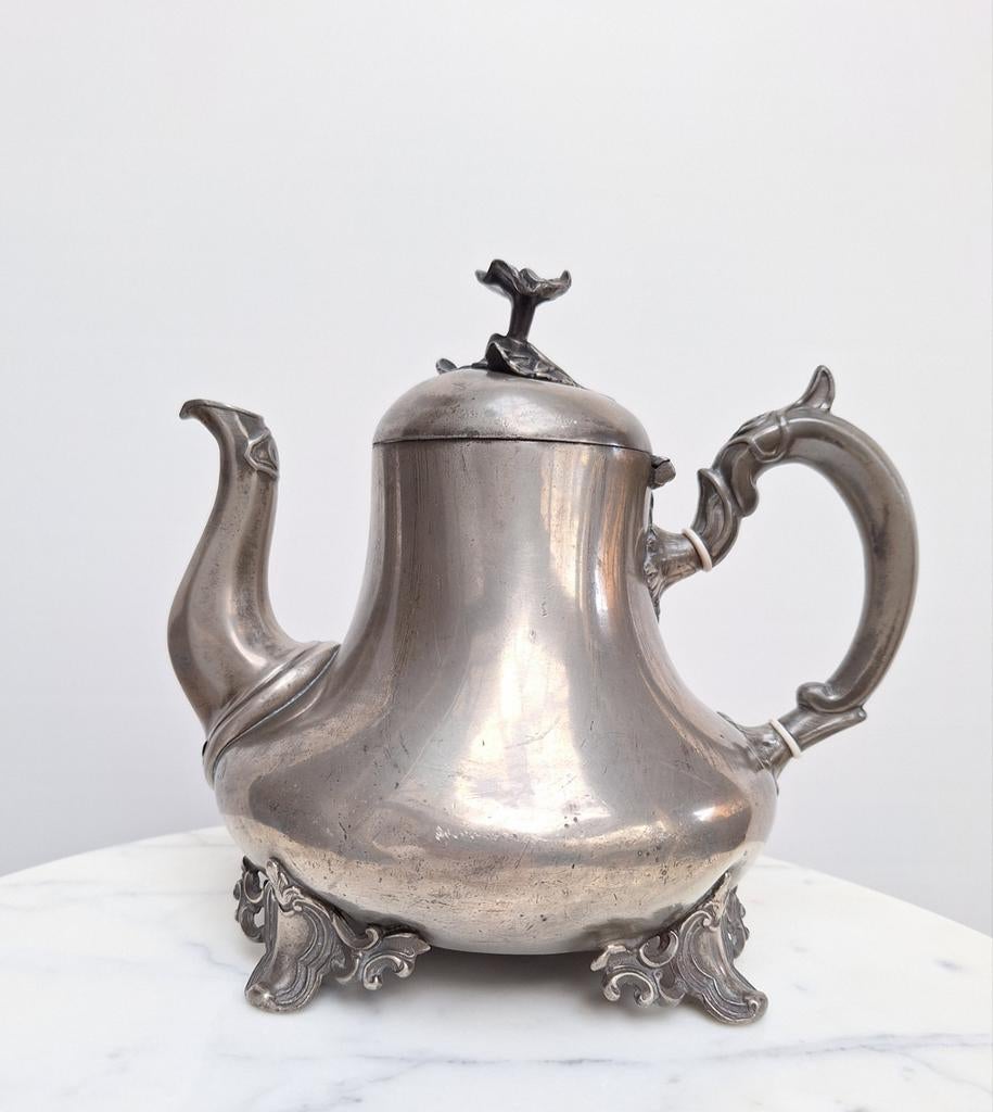Antieke vroegvictoriaanse theepot (1845-1872) Sheffield, Antiek en Kunst, Ophalen of Verzenden