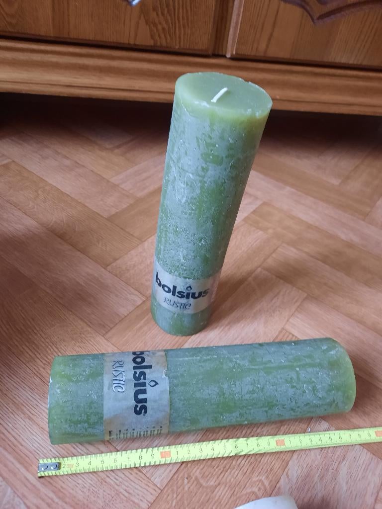 mooie nieuwe rustieken kaarsen 26cm hoogte Bolsius, Ophalen of Verzenden, Nieuw, Wit, Kaars