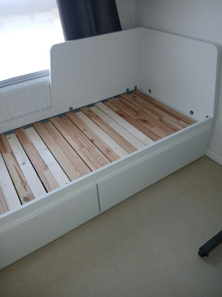 Eenpersoonsbed + bureau (FLEKKE +MICKE) IKEA, Ophalen, Verstelbaar, Eenpersoons, Wit