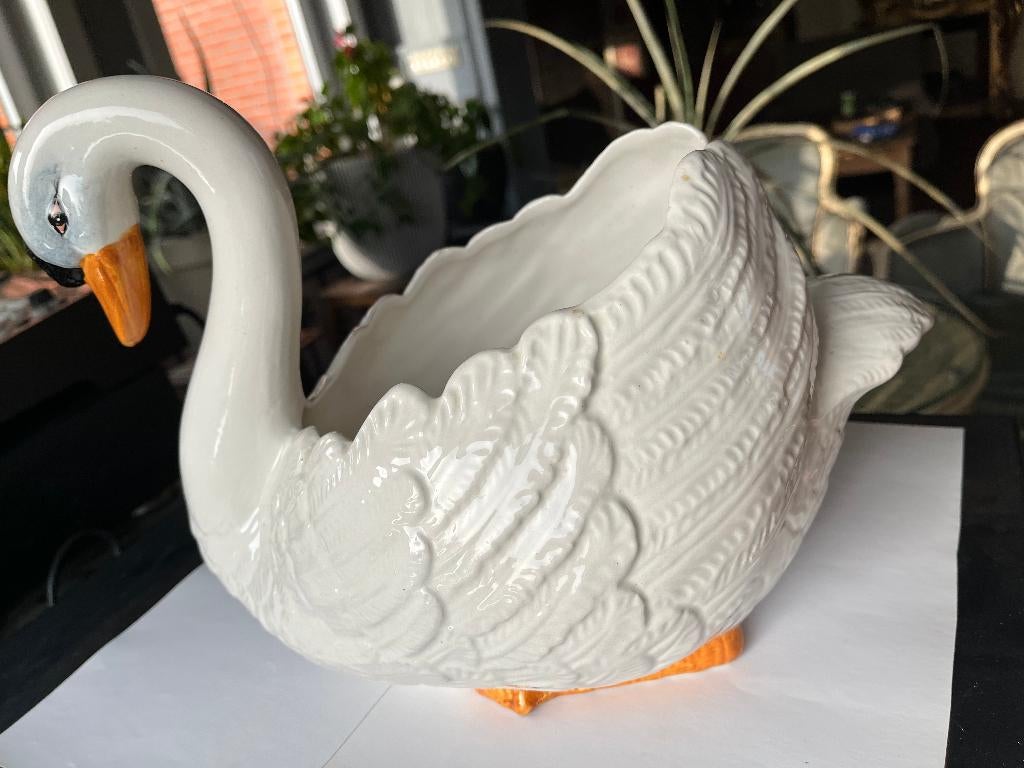 Cache-pot vintage en forme de cygne blanc, Enlèvement ou Envoi