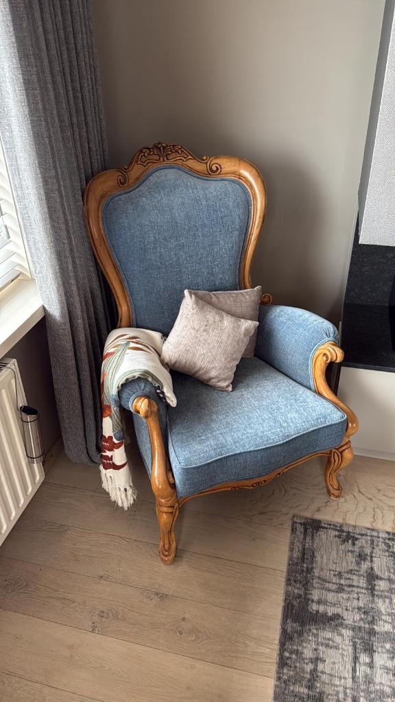 Fauteuil Louis XV stijl, Huis en Inrichting, Fauteuils, Ophalen, 75 tot 100 cm, Zo goed als nieuw, Stof