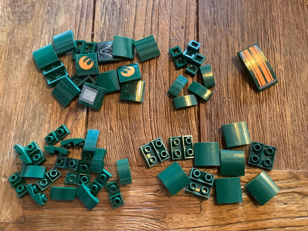 Lego slopes Curved dark green 51 stuks / 634-4, Ophalen of Verzenden, Zo goed als nieuw, Losse stenen, Lego