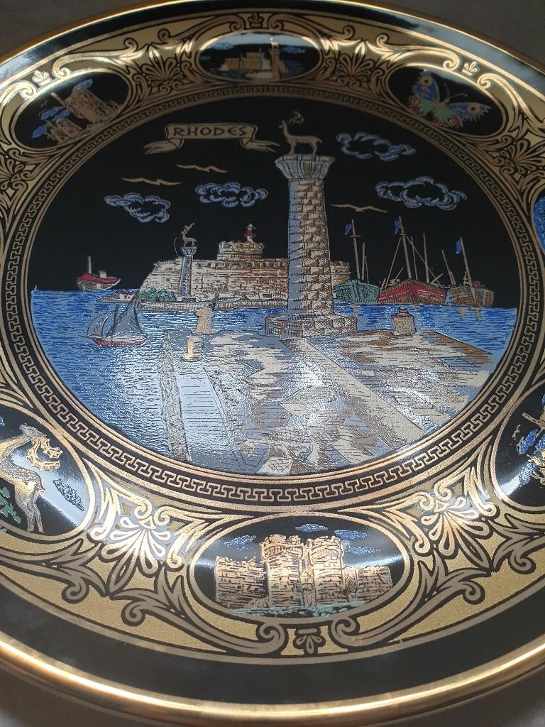 Grieks Bord Rhodos 24K Goud, Ophalen, Zo goed als nieuw
