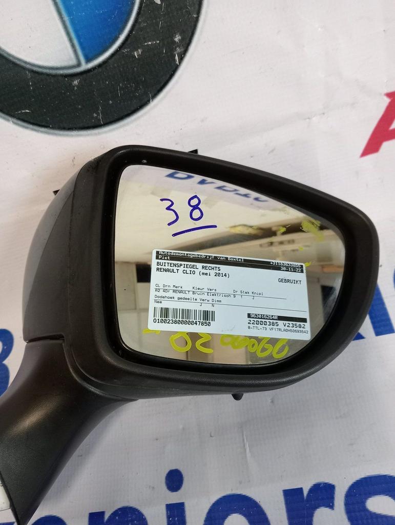Renault Clio buitenspiegel Rechts 2014, Autos : Pièces & Accessoires, Rétroviseurs, Renault, Utilisé, Enlèvement ou Envoi