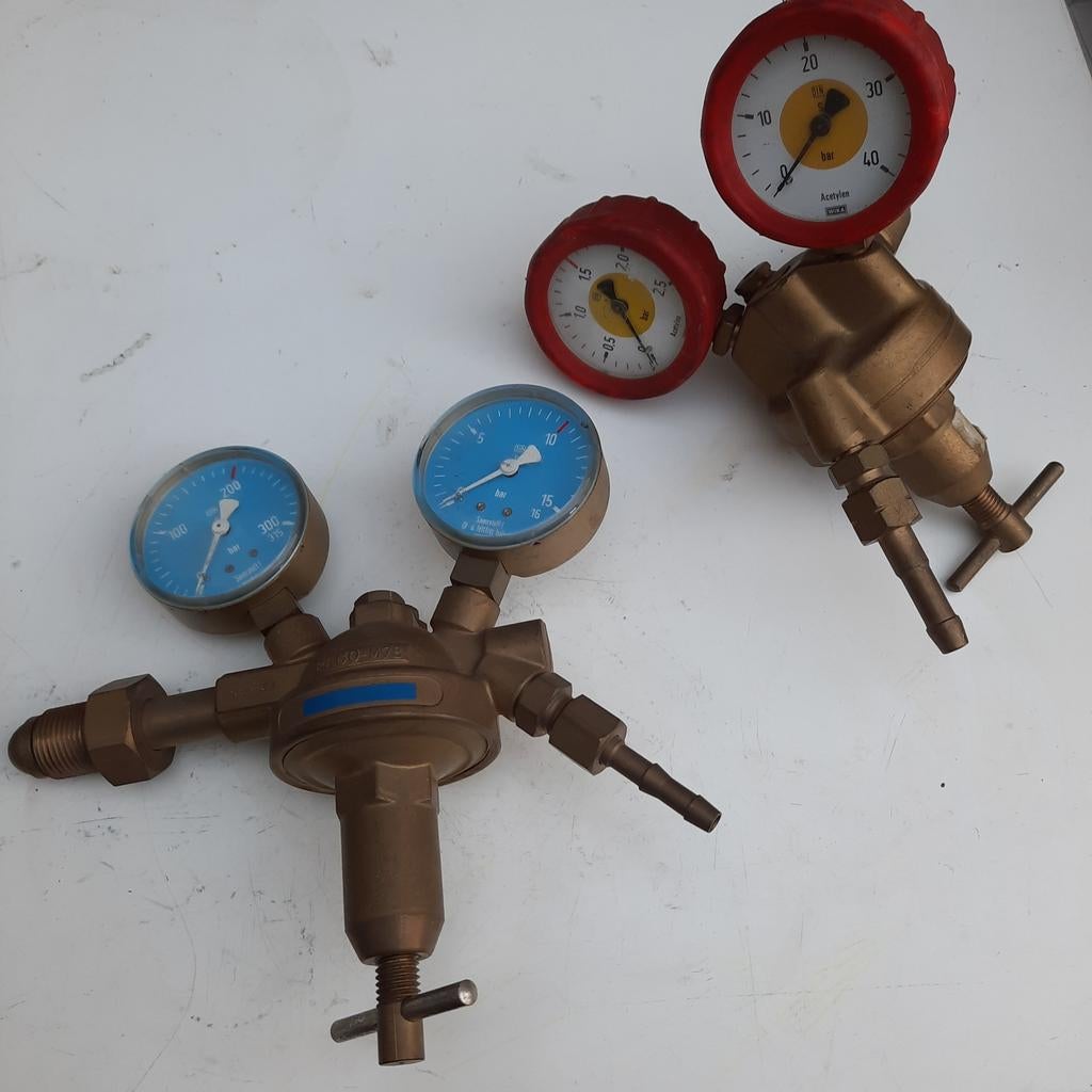 REDUCEERVENTIEL, MANOMETERS ZUURSTOF EN ACETILEEN, Doe-het-zelf en Bouw, Ophalen of Verzenden