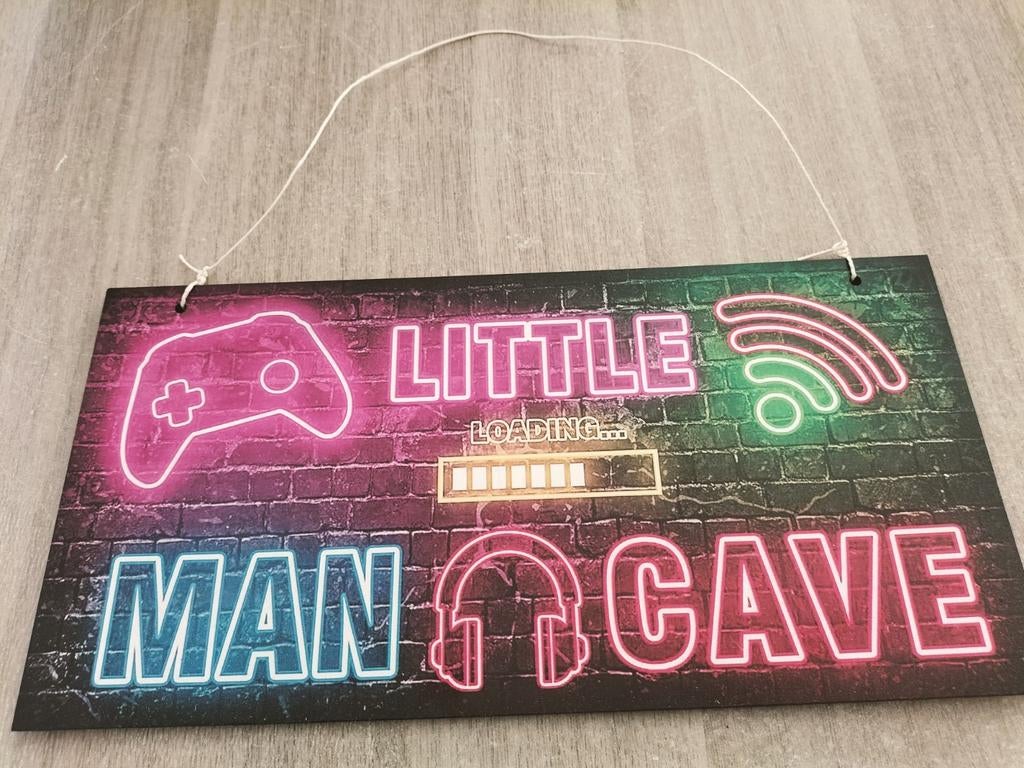 Tekstbord 'Little Man Cave', Ophalen of Verzenden