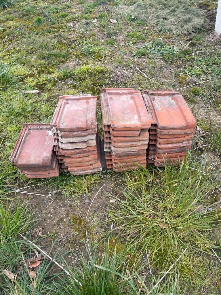 34 oude rode dakpannen, Doe-het-zelf en Bouw, Ophalen, Gebruikt, Steen of Klei, Dakpannen