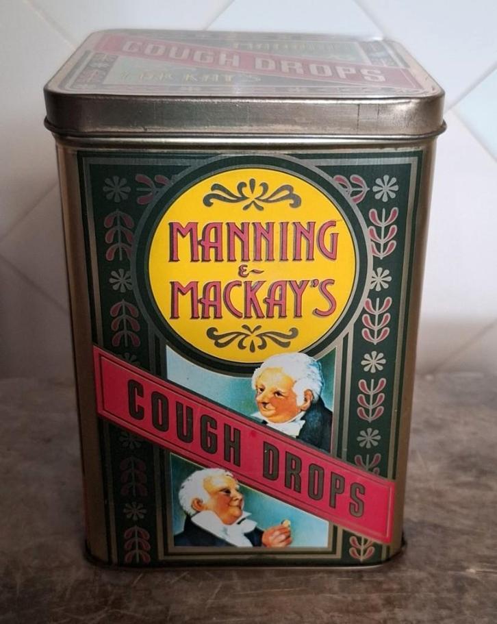 Vintage Engels blik,  Manning Mackay's, cough drops, Verzamelen, Blikken, Ophalen of Verzenden, Gebruikt, Overige, Overige merken