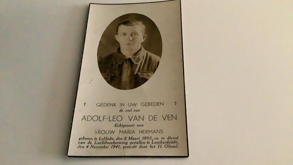 Victime de guerre 1941 Lebbeke Lombard Silk, Collections, Enlèvement ou Envoi