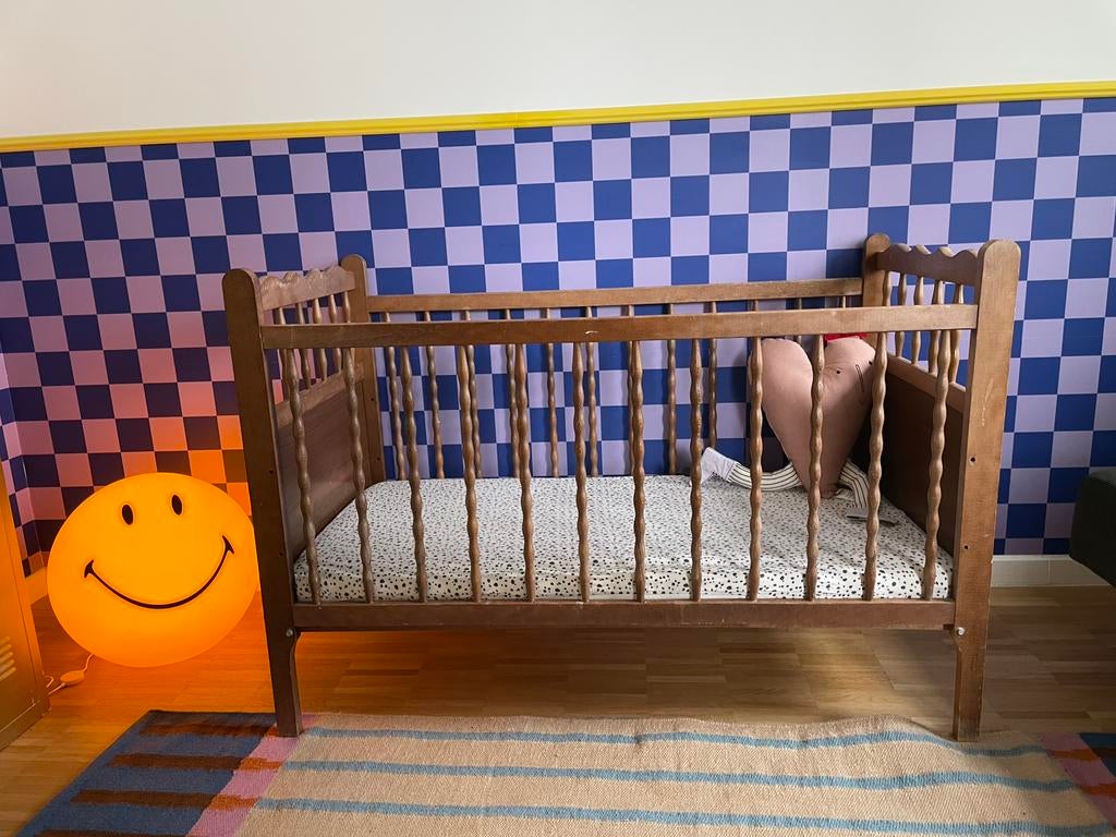 Lit d'enfant vintage + matelas + protège-matelas, Enlèvement, Utilisé