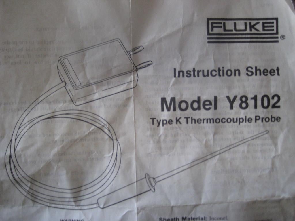 Sonde de température Fluke - Y8102, Bricolage & Construction, Instruments de mesure, Enlèvement ou Envoi, Température