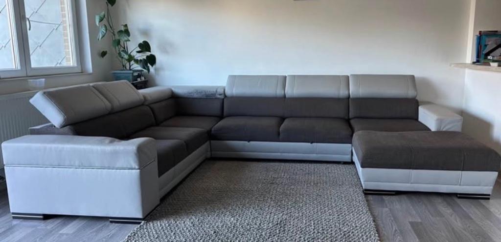 Zetel met uittrekbare bed + extra opslag, Huis en Inrichting, Ophalen, Gebruikt, Hoekbank, 300 cm of meer