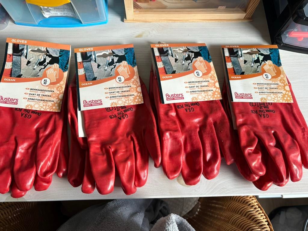 Werkhandschoenen 4 paar nieuw, Tuin en Terras, Werkkleding, Ophalen, Nieuw