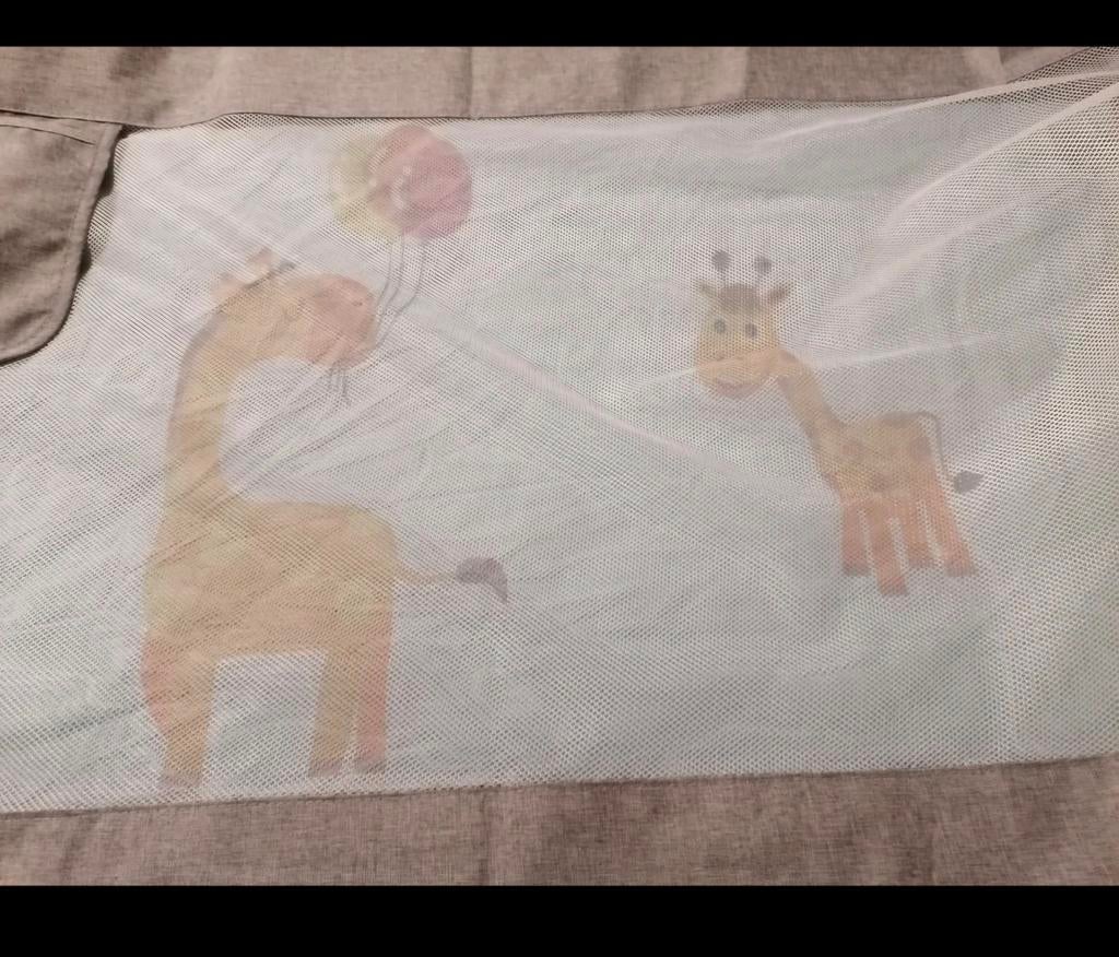 Bedhek vidaXL 150Cm, grijze rand met giraffe, Kinderen en Baby's, Ophalen, Zo goed als nieuw, 140 tot 160 cm