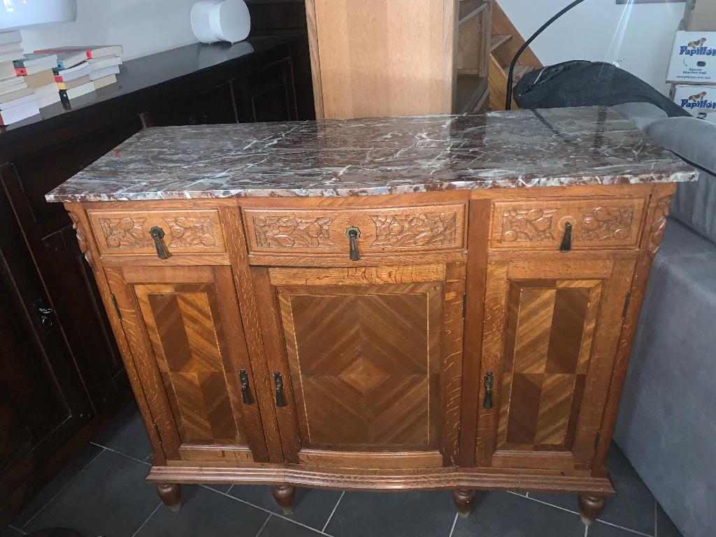 Buffet avec dessus en marbre, Enlèvement, Comme neuf