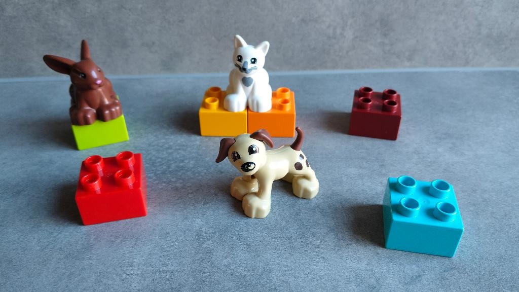 lego duplo huisdieren kat hond konijn, Ophalen of Verzenden, Gebruikt, Duplo