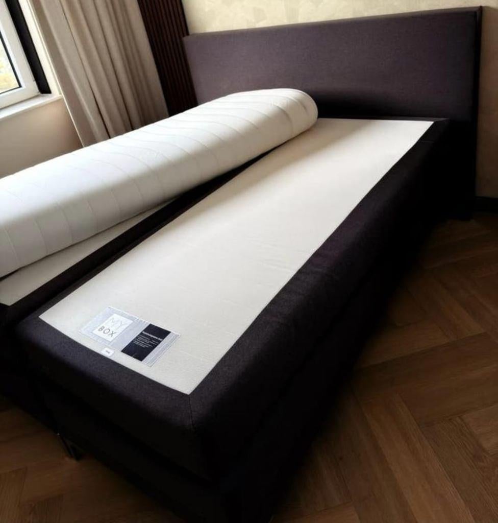 Bezorging is mogelijk 160x200 inzgs complete boxspring bed, Ophalen of Verzenden, Grijs