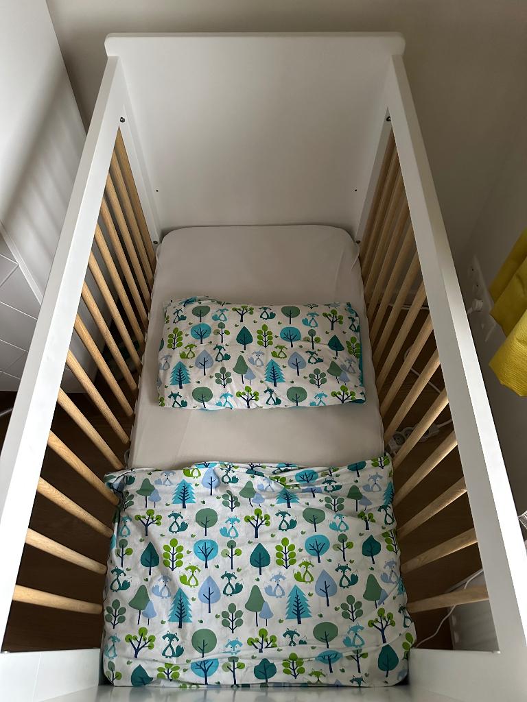 Bopita Paris ledikant wit eik - 60cmx120cm incl matras, Kinderen en Baby's, Babywiegjes en Ledikanten, Ophalen, Gebruikt, Ledikant