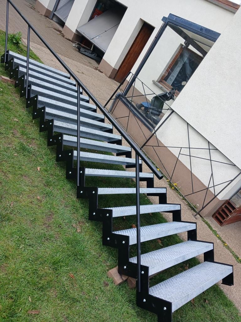 trap trappen ijzer metal bordes gegalvaniseerd e, Ophalen of Verzenden, Trap