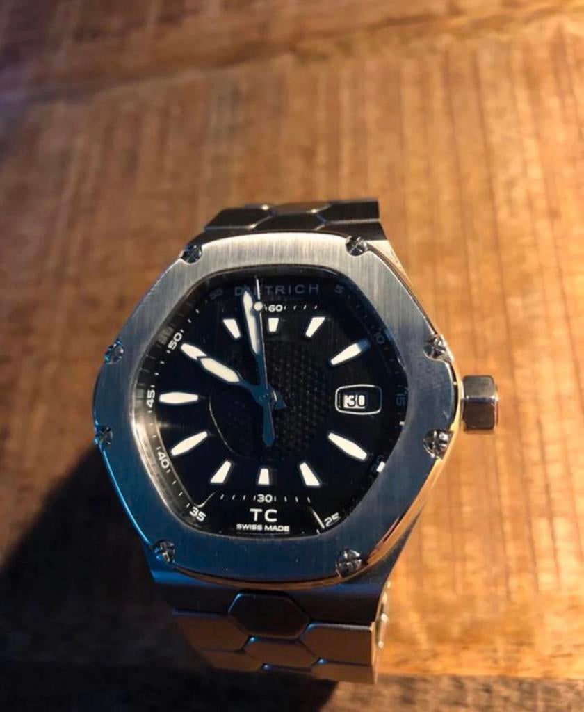 Montre Dietrich TC - SS noire 42 mm, Montre-bracelet, Autres marques, Enlèvement, Acier