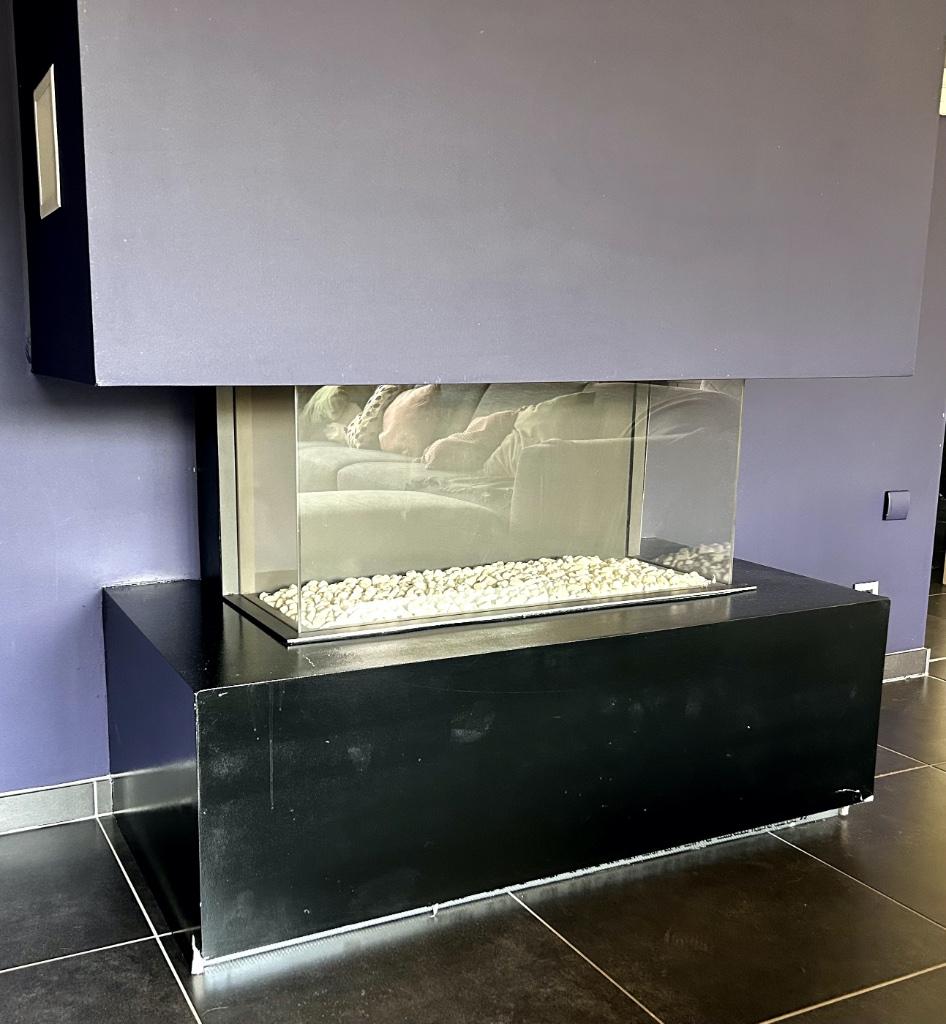 Kal-fire 3 hoeks gasopenhaard, Comme neuf, Enlèvement, Chauffage à gaz, Autoportant