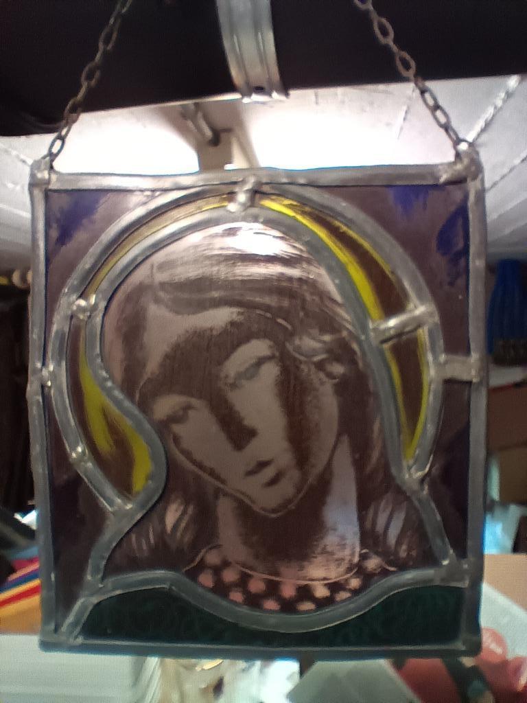 Vitrail de Sainte Marie, Collections, Enlèvement ou Envoi, Utilisé, Autres types, Christianisme | Catholique