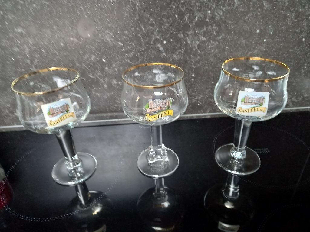 Set van 3 bierglazen Kasteelbier, Verzamelen, Ophalen of Verzenden