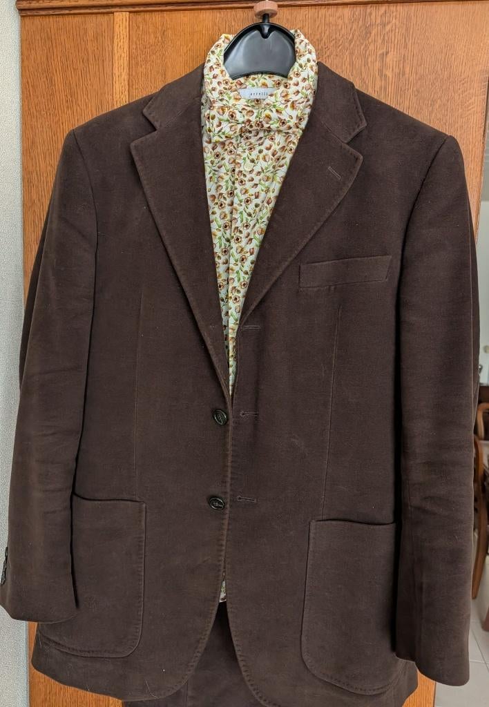 herenkostuum Massimo Dutti met hemd en strikje, Ophalen, Bruin, Maat 48/50 (M), Massimo Dutti