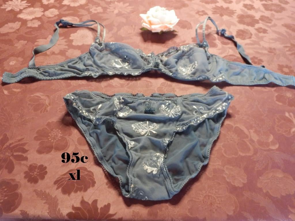 (100) - ensemble soutien gorge xl t.95c  bleu - miriale -, Kleding | Dames, Ondergoed en Lingerie, Miriale, Ophalen of Verzenden