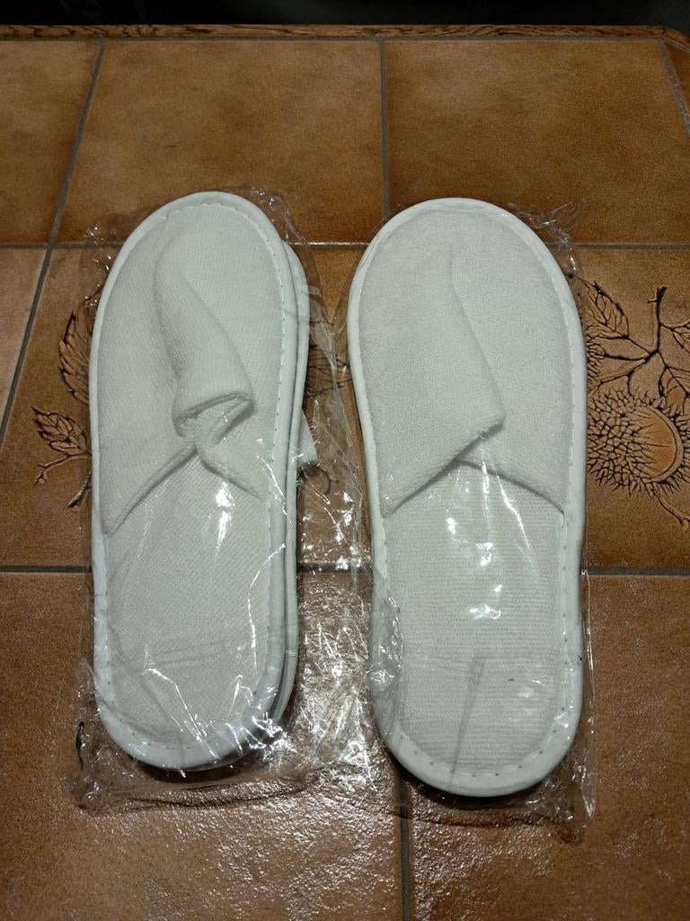 Set van 2 paar spa-slippers, Slippers, Wit, Slippers, Nieuw