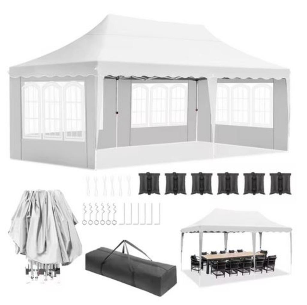 Easy-Up Tent Vouwtent Pop-Up-Tent 3x6m Waterdicht Wit, Caravans en Kamperen, Ophalen of Verzenden, Nieuw