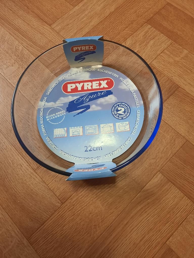 ronde nieuwe glazen ovenschotel dia 22cm Pyrex Azure, Ophalen of Verzenden, Nieuw