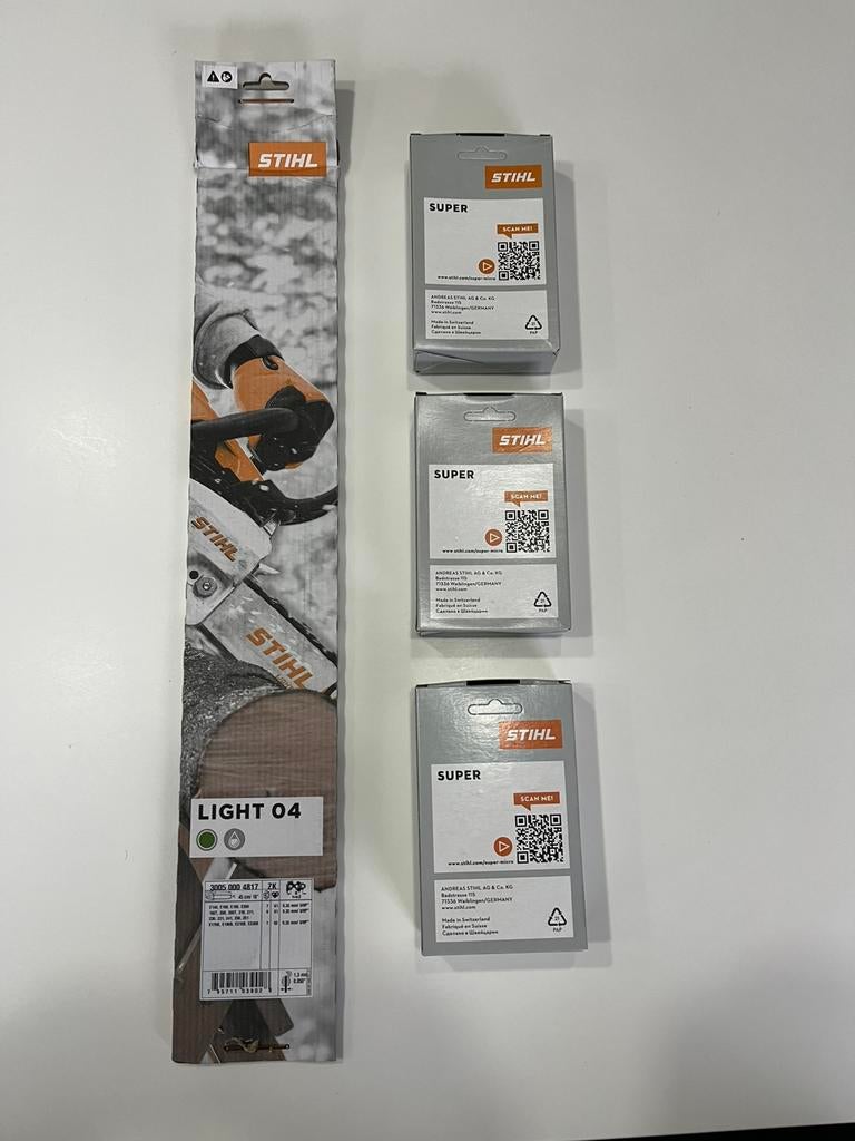 Stihl zaagblad 45cm + 3 Stihl kettingen, Tuin en Terras, Handzagen, Nieuw, Ophalen of Verzenden