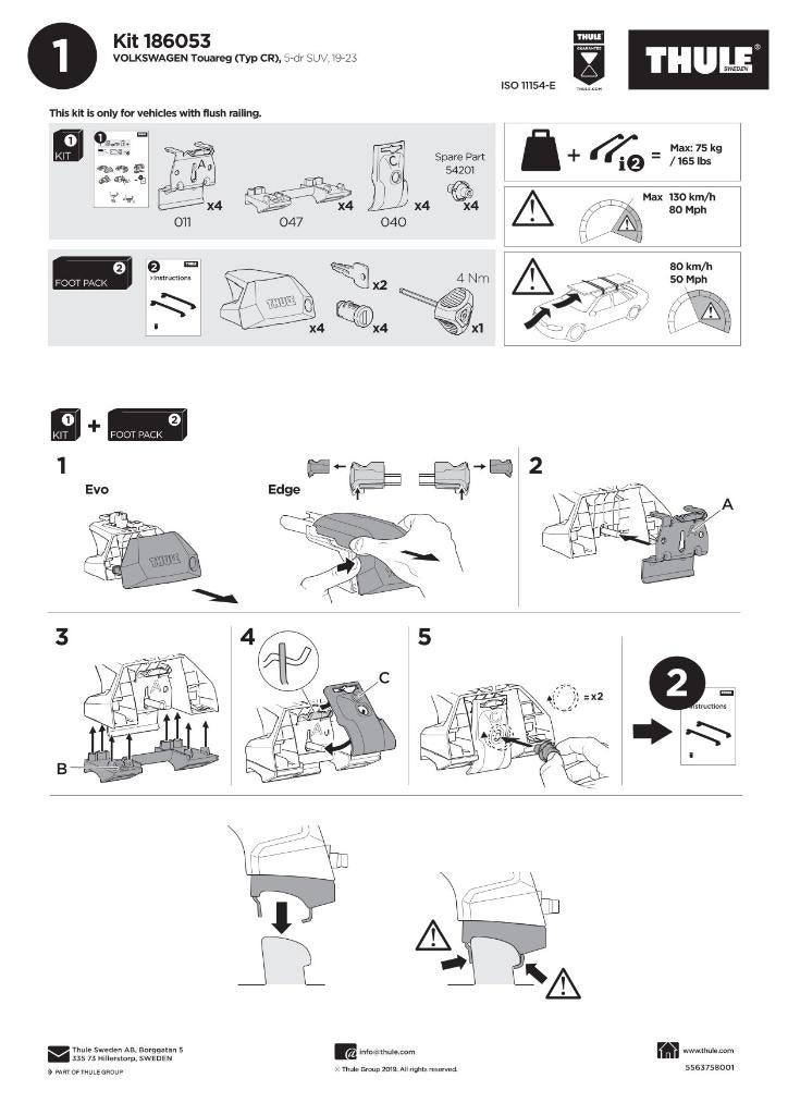 Thule montagekit voor VW Touareg, Ophalen of Verzenden, Zo goed als nieuw