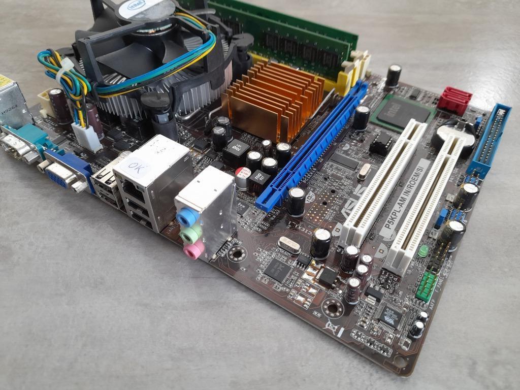 moederbord  ASUS met processor en geheugen, Computers en Software, Moederborden, Gebruikt, Intel, Socket 775, Ophalen of Verzenden