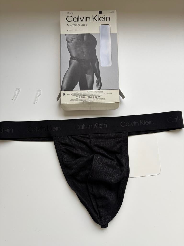 Dentelle en microfibre Calvin Klein, Envoi, Noir, Slip