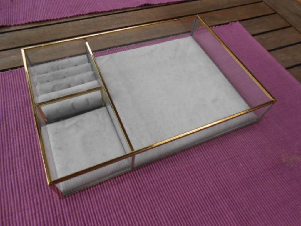 juweeel kistje in glas met verchtoomde afwerking, Ophalen of Verzenden