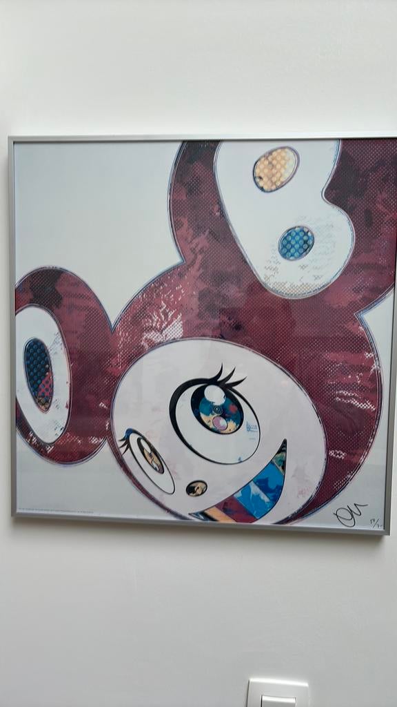 Takashi Murakami no red dots superflat ingekaderd, Antiek en Kunst, Kunst | Schilderijen | Modern, Ophalen of Verzenden