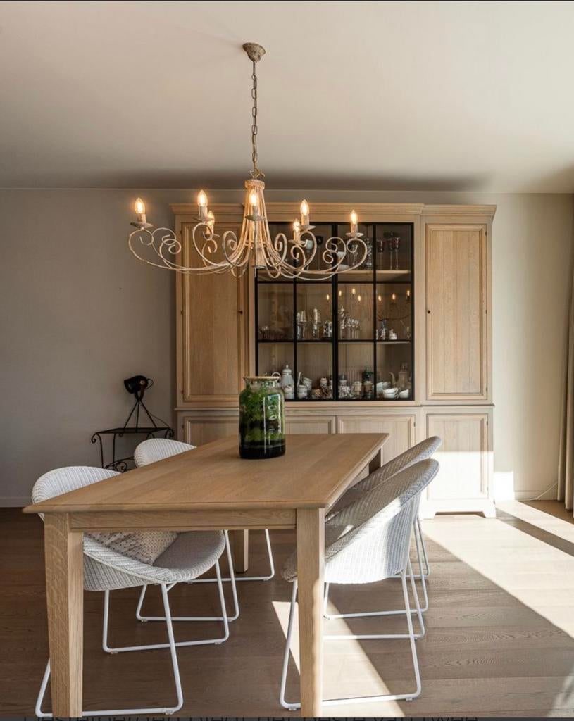 Wandkast - tafel - stoelen (Pontzeele interieur), Ophalen, Zo goed als nieuw, Cottage, 4 tot 6 stoelen