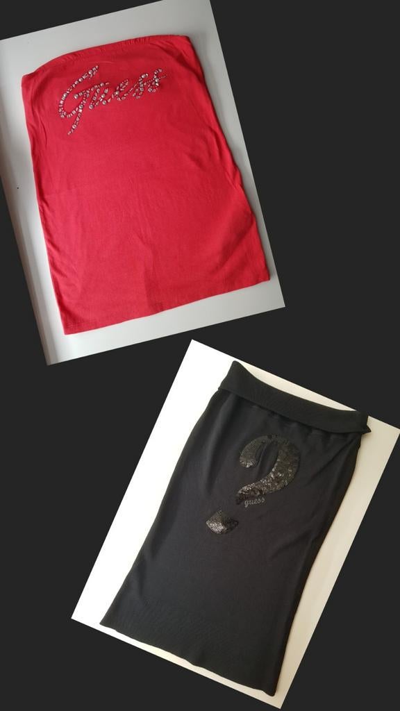 Lot de 2 bustiers/débardeurs/tops, Guess, rose et noir, S, Guess, Enlèvement ou Envoi, Comme neuf