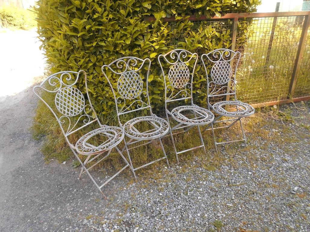 Chaises en fer  forgé, Jardin & Terrasse, Enlèvement, Utilisé, Métal, Pliant