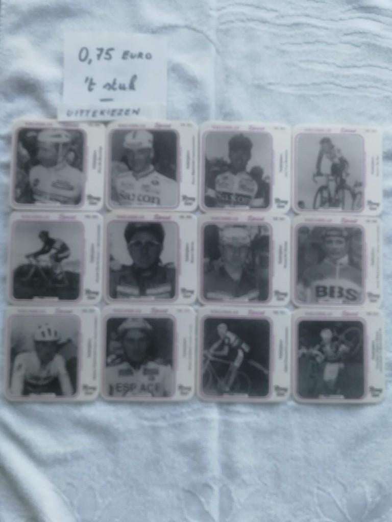 Reeks bierviltjes Romy Luxe veldrijders genummerd 1-12 €0,75, Verzamelen, Ophalen of Verzenden, Viltje(s)
