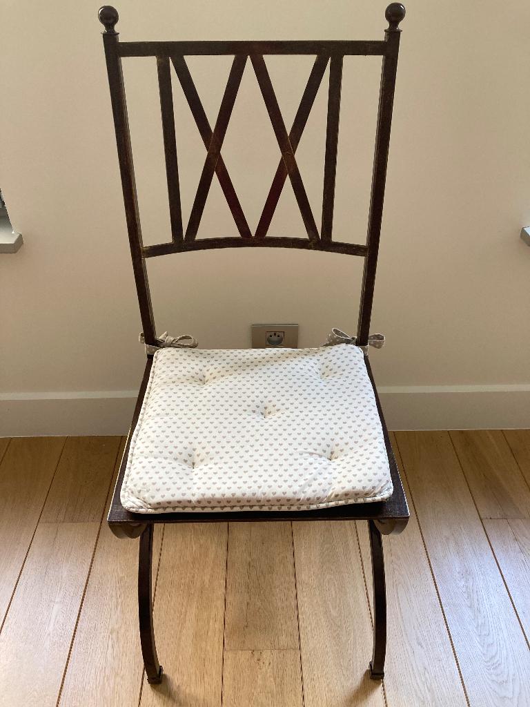 6 bruine stoelen, Huis en Inrichting, Stoelen, Ophalen, Bruin, Zo goed als nieuw, Metaal