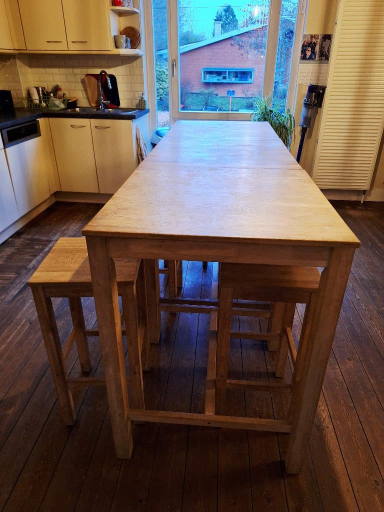 Table haute et 2 tabourets ikea, Enlèvement, Comme neuf