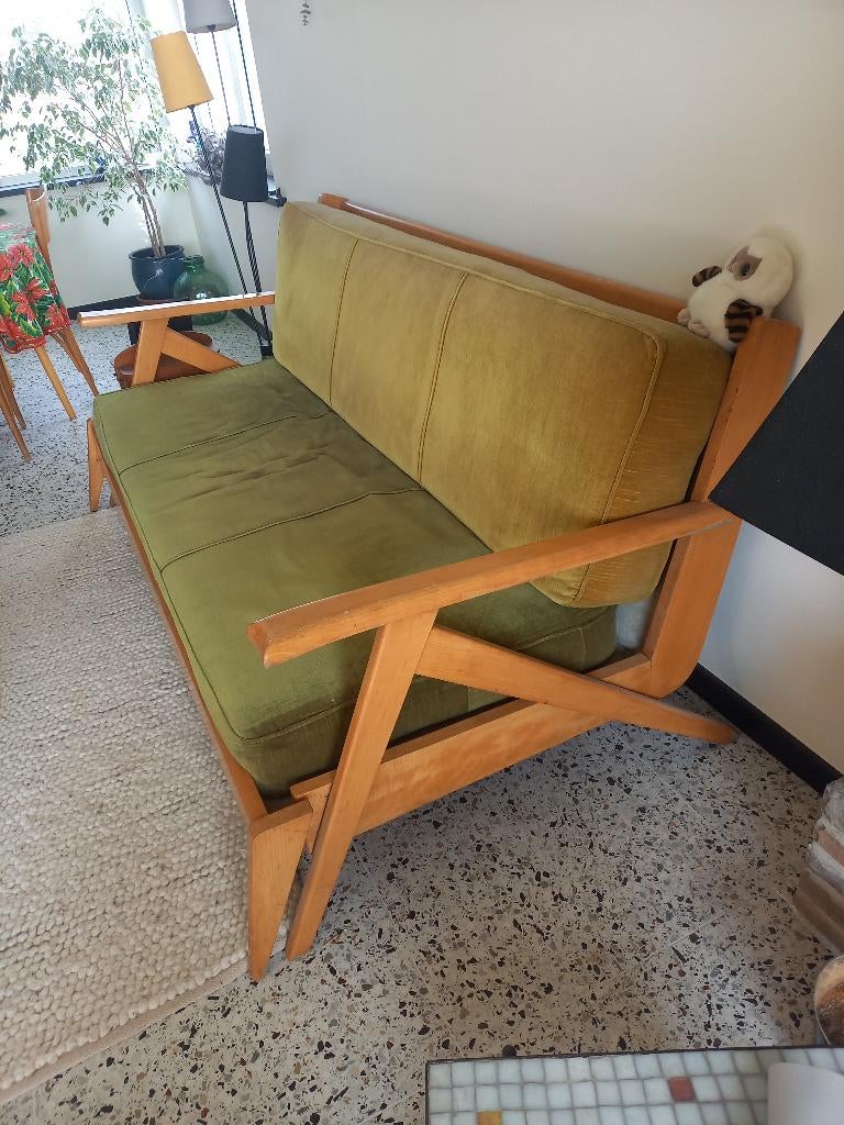 Canapé convertible vintage, Maison & Meubles, Canapés | Salons, Vintage, Enlèvement, Utilisé, Bois