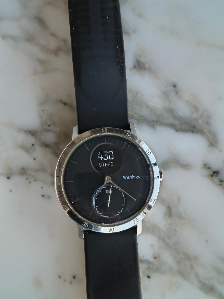 Withing Steel HR hybride smartwatch 40mm, Gebruikt, Withings, Zwart, Ophalen of Verzenden